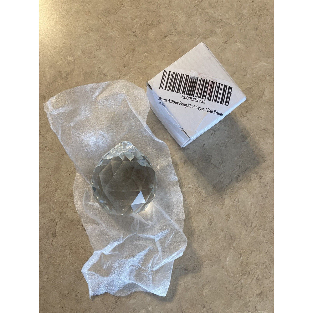 Asfour Crystal Clear 50mm Rainbow Maker Ball Prism Prism 1 Hole Light Catcher